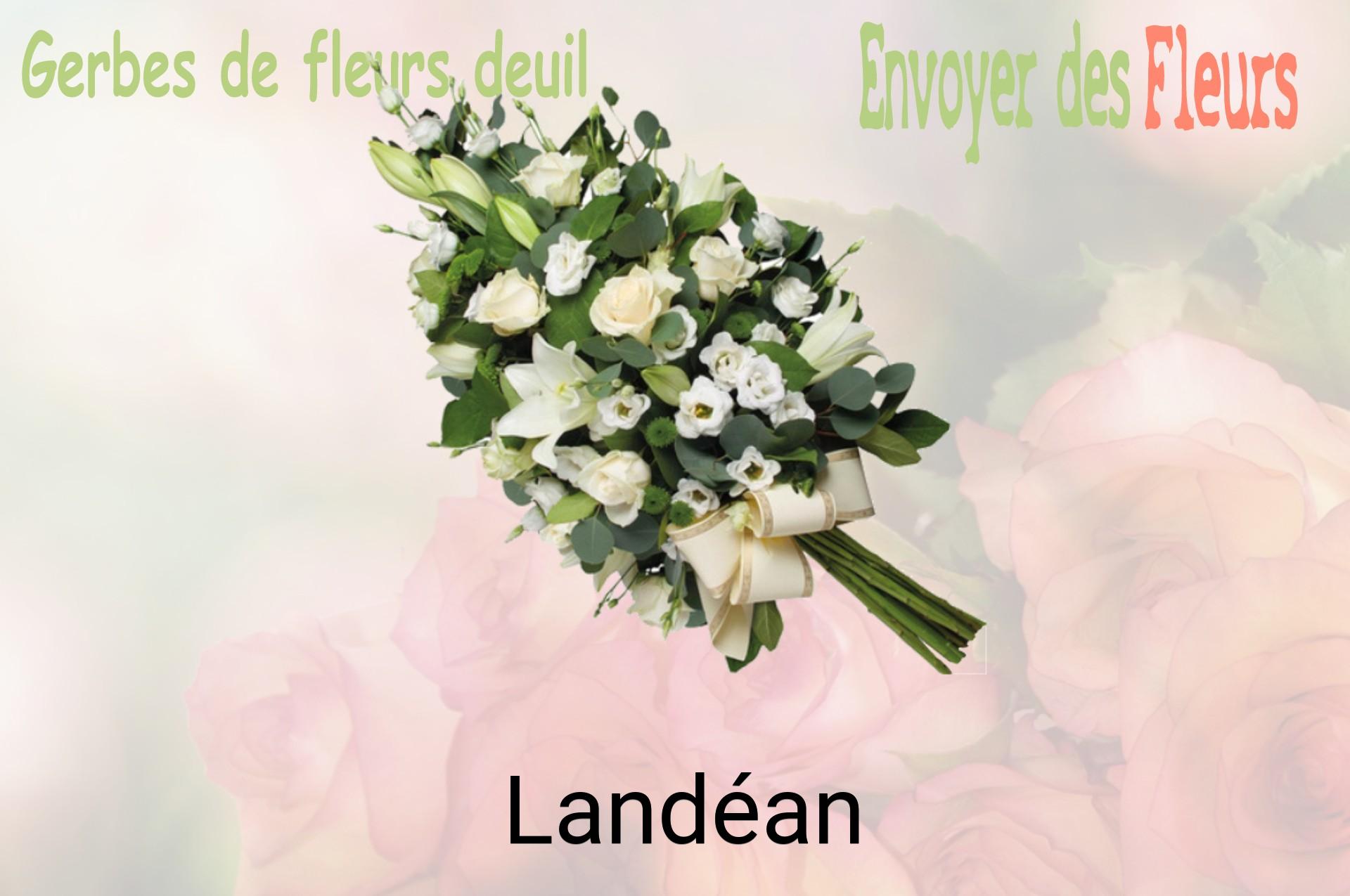 Gerbe de fleurs de deuil livrée à Landéan